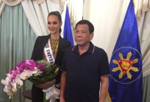 Duterte meets Miss Universe 2018 Catriona Gray