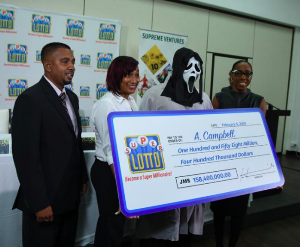 Lottery winner wears Scream mask