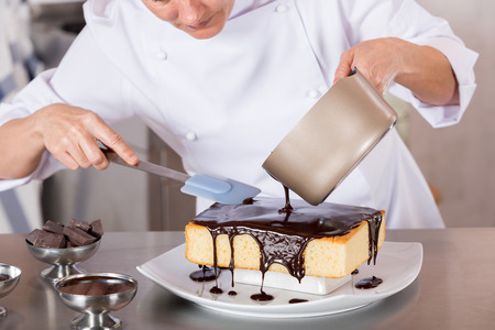 female chef baking