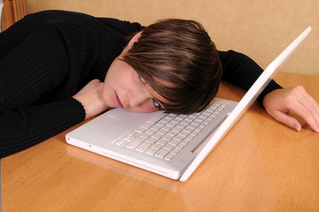 woman laptop fatigue