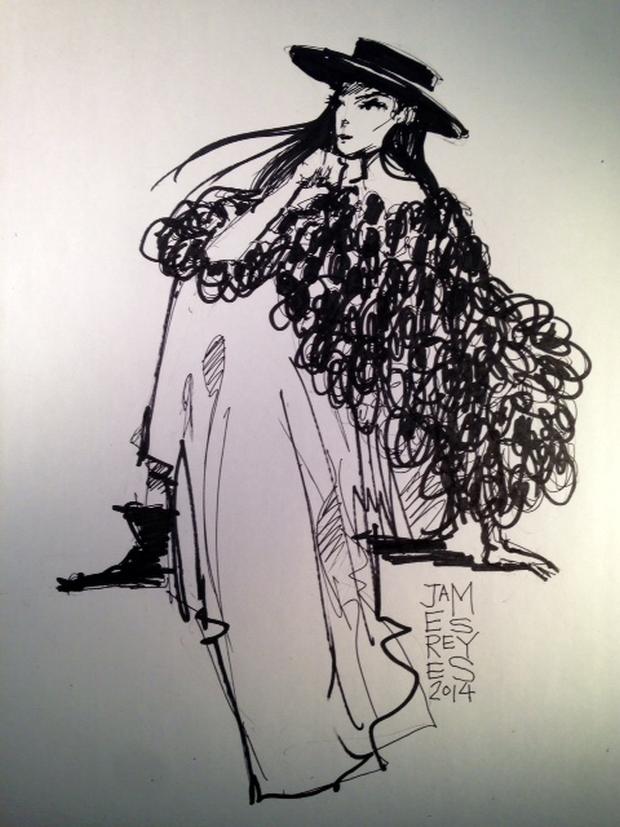 James Reyes' sketch of modern Maria Clara for Inquirer Lifestyle's Face-Off