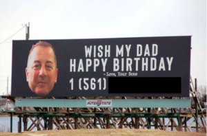 Dad receives thousands of greetings thanks to birthday billboard