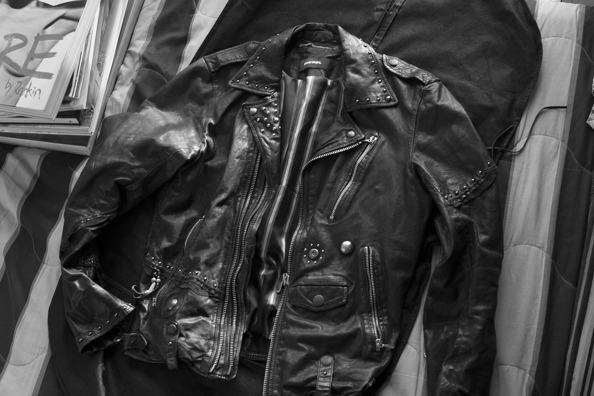 Diesel leather jacket. PHOTO © JED GREGORIO