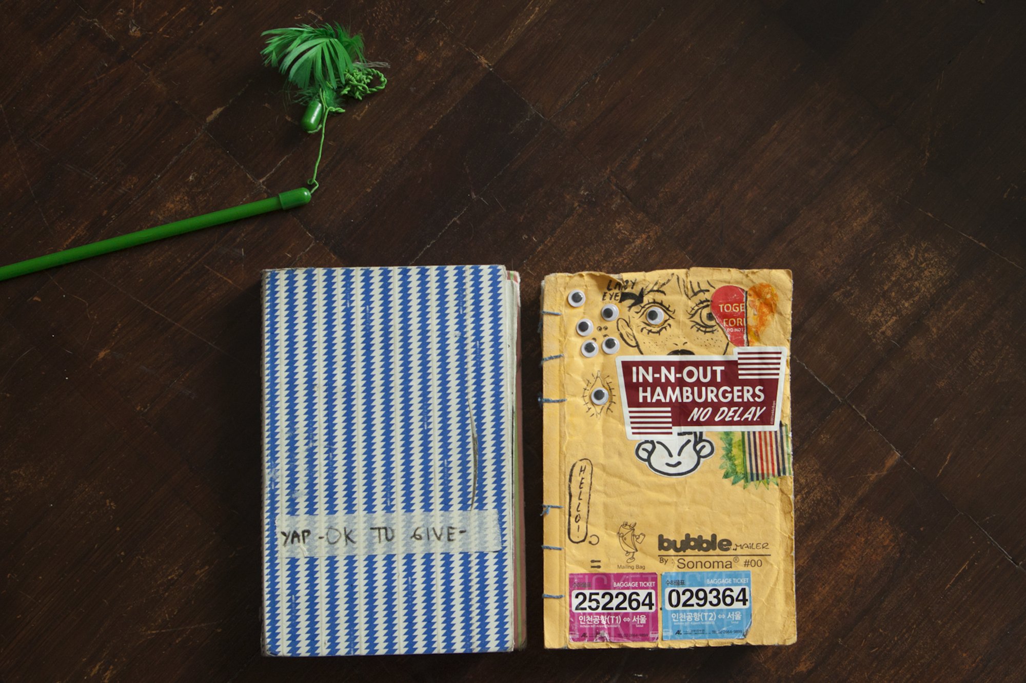 Two of Sherlaine’s handmade notebooks. PHOTO © JED GREGORIO