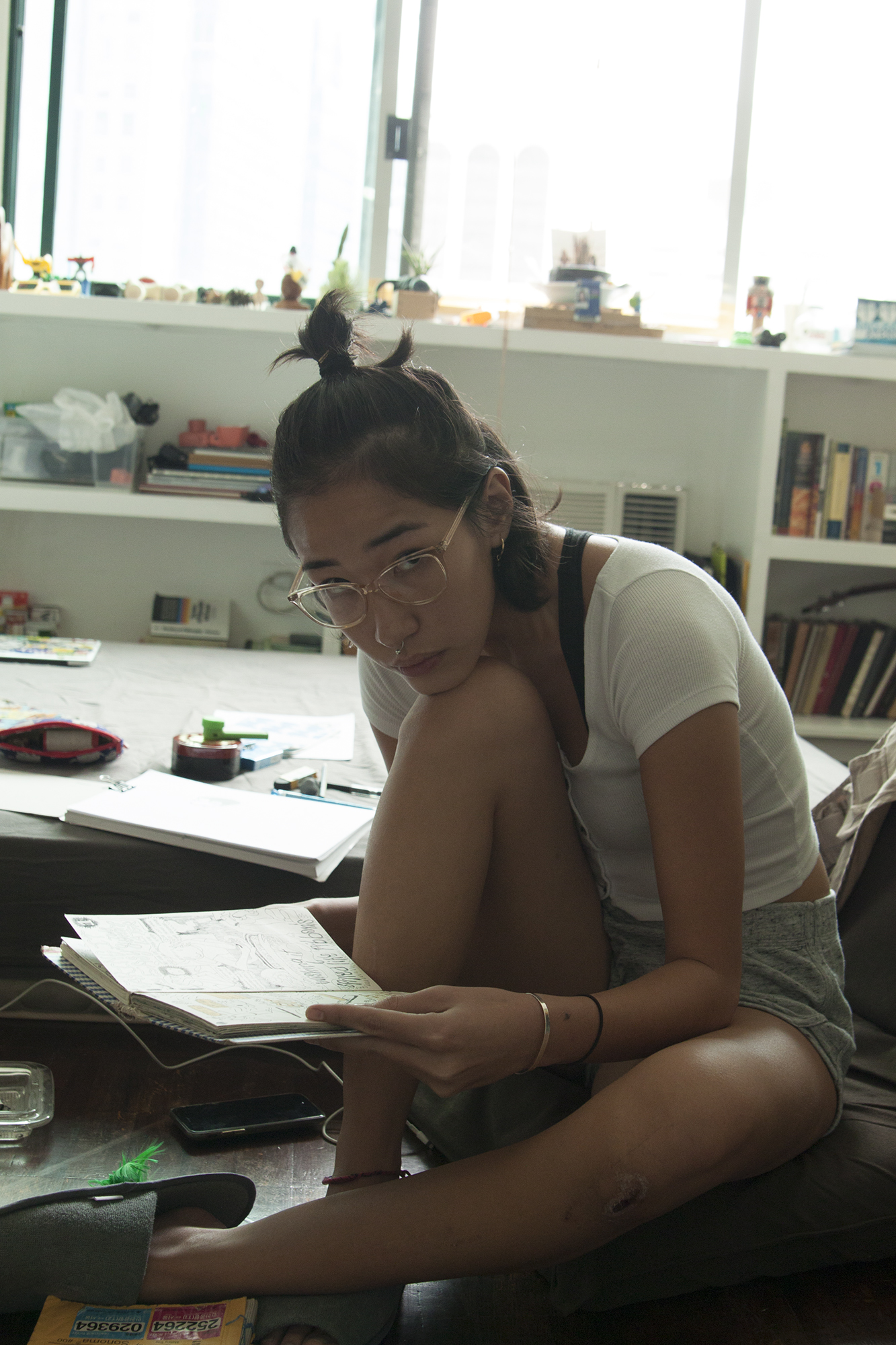 Model and artist Sherlaine Yap at home. PHOTO © JED GREGORIO