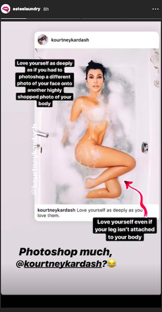 kourtney kardashian estee laundry Instagram Stories 