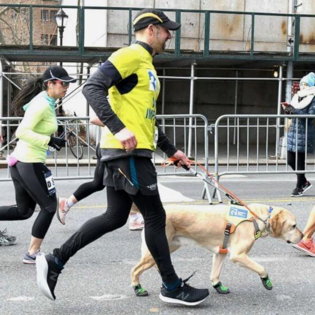 Blind man finishes half marathon with guide dogs Lifestyle.INQ