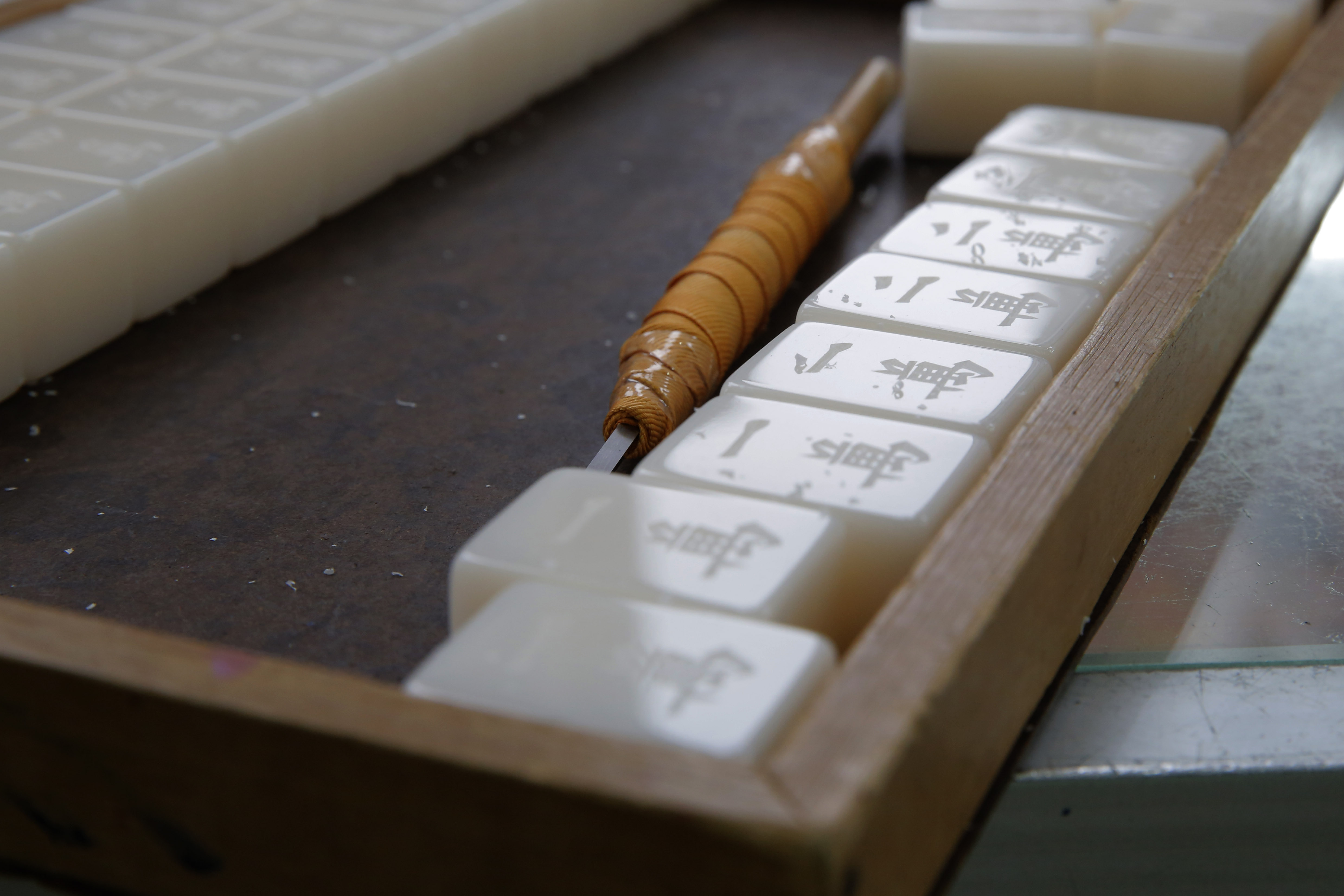 Hand-carved mahjong tiles are a dying craft in Hong Kong