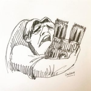 Weeping 'Quasimodo' from ‘The Hunchback of Notre Dame’ sketches