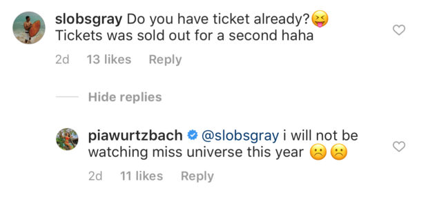 Pia Wurtzbach to skip Miss Universe 2019