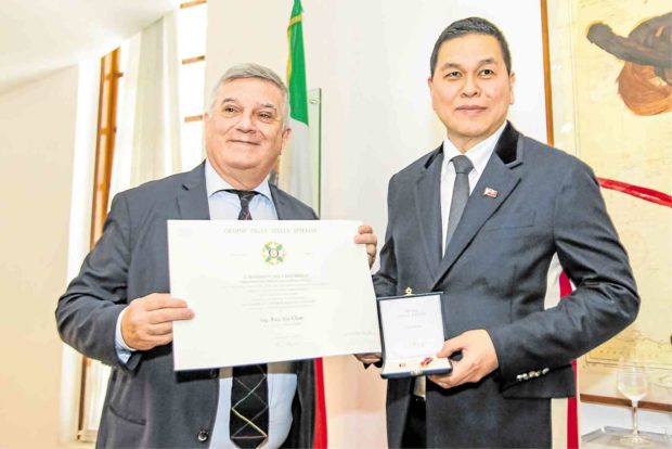 Ben Chan receives the Order of the Star of Italy