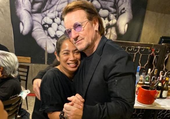 Margarita Fores with Bono at Grace Park