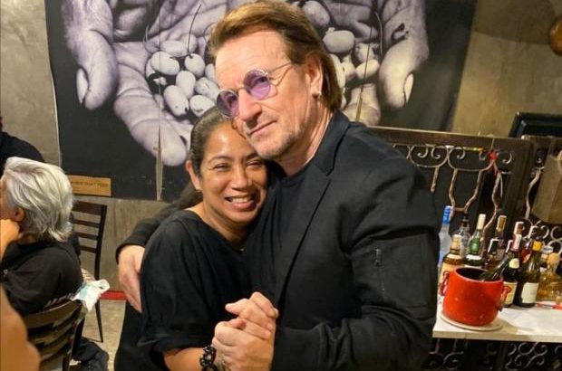 Margarita Fores with Bono at Grace Park