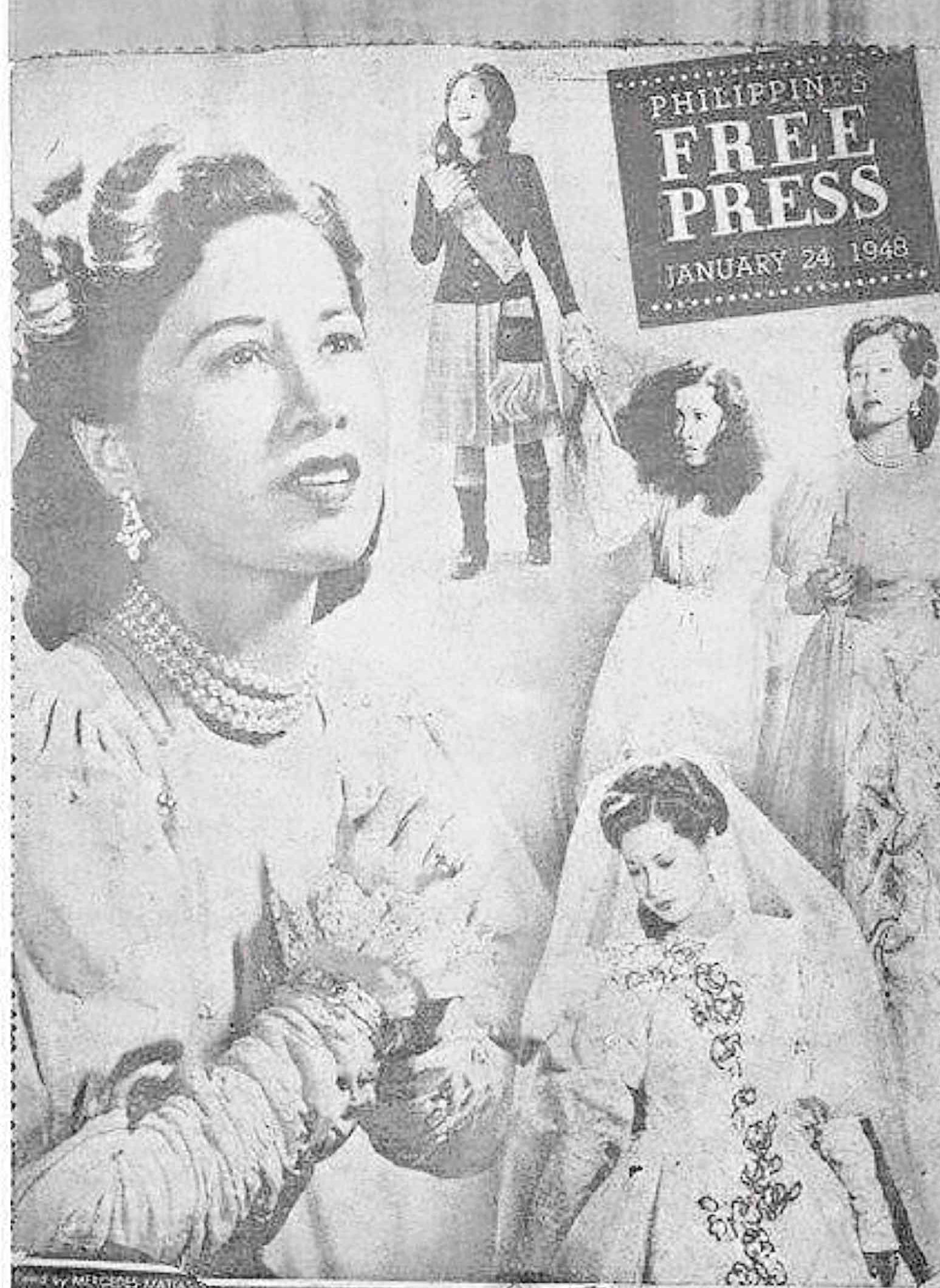 Mercedes Matias Santiago as Lucia di Lamermoor on the cover of the Philippine Free Press, 1948