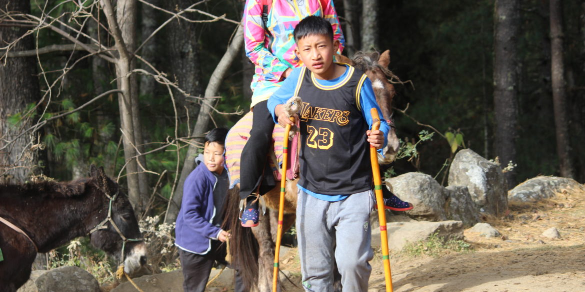 The juvenile porters for tourists in Bhutan