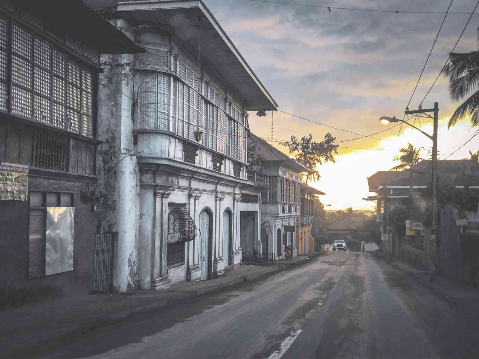 Ash-covered street in Taal