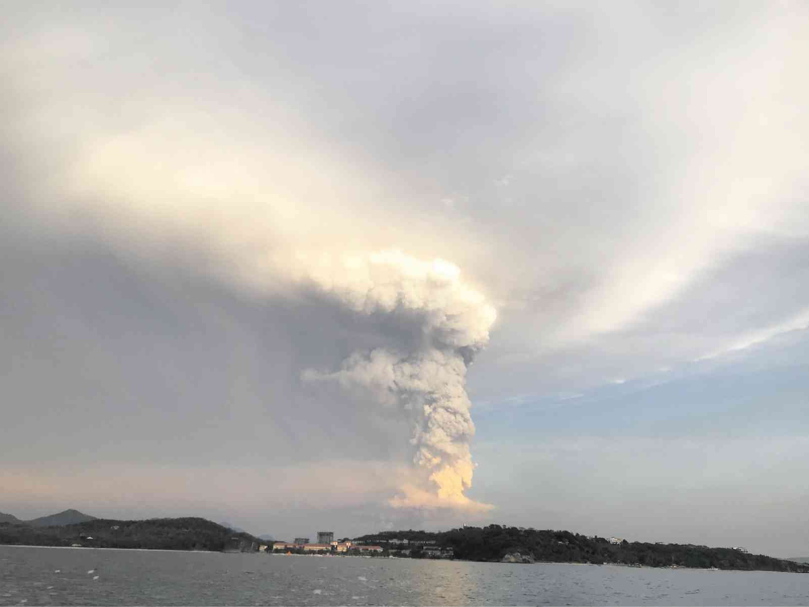 Taal Volcano eruption from Tali Beach, Batangas