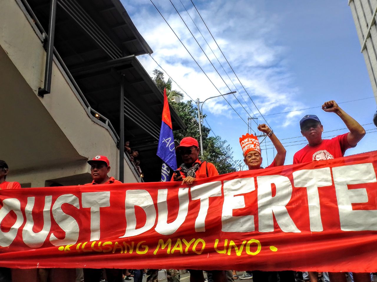 People marching in Mendiola