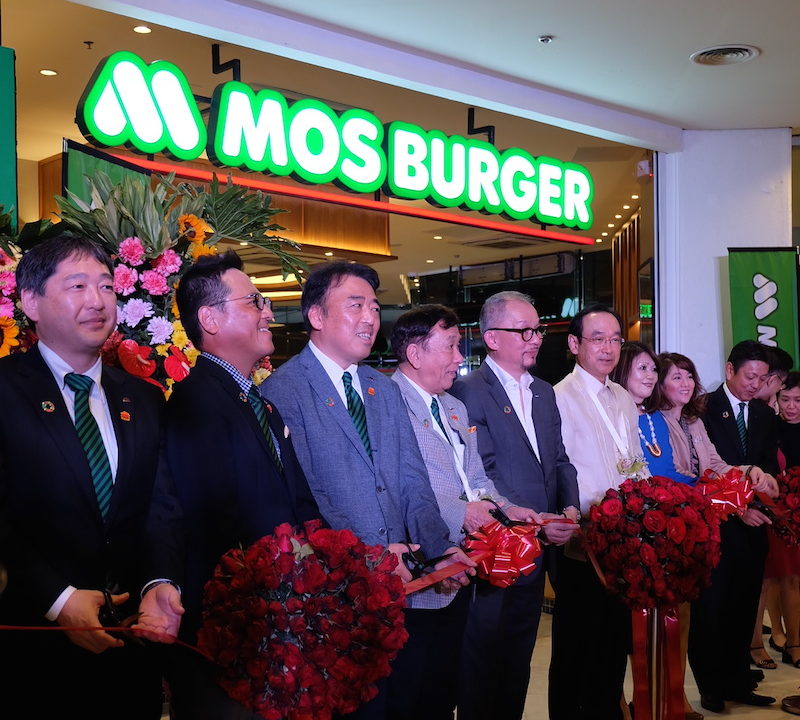 At the MOS Burger opening at Robinsons Galleria