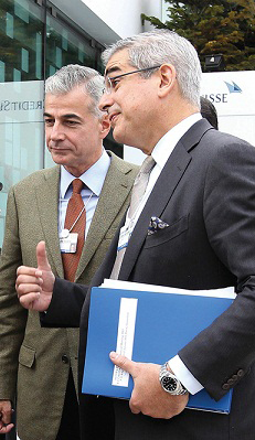 Ayala Corp. chair and chief executive officer Jaime Augusto Zobel de Ayala (right) and president and chief operating officer Fernando Zobel de Ayala