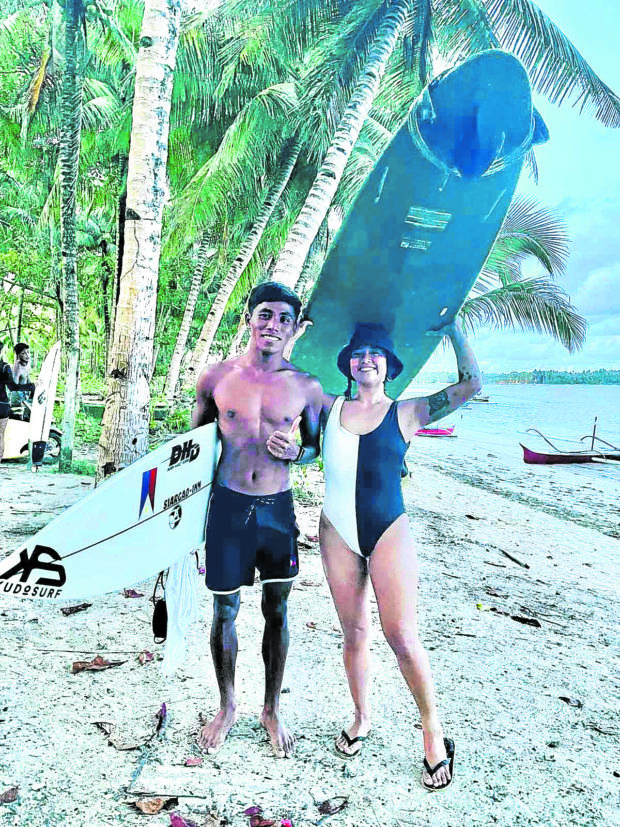 Philippine National surfer Piso Alcala, Jordan Prieto Valdes