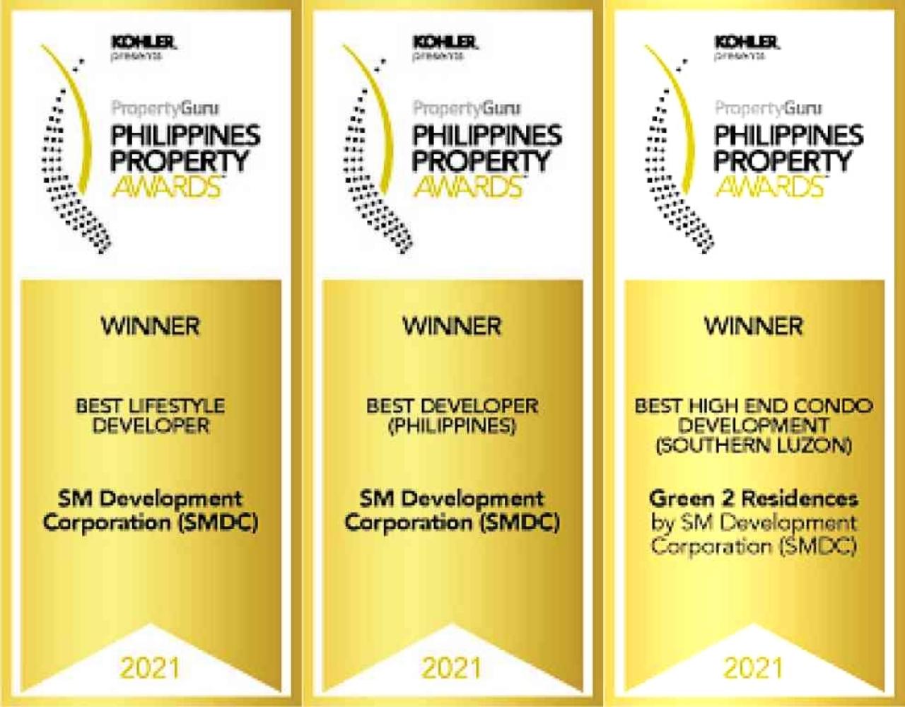 Award for Best Lifestyle Developer; Award for Best Developer (Philippines); Award for Best High-End Condo Development (Southern Luzon)
