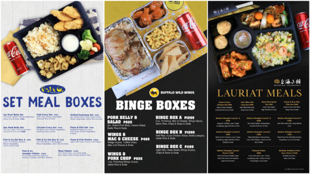 The Bistro Group meal boxes Fish Co. Buffalo Wild Wings Modern Shanghai