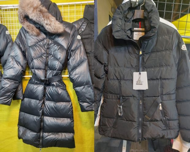 Replicas of Moncler outerwears are displayed at Dongdaemun Saebit Market
