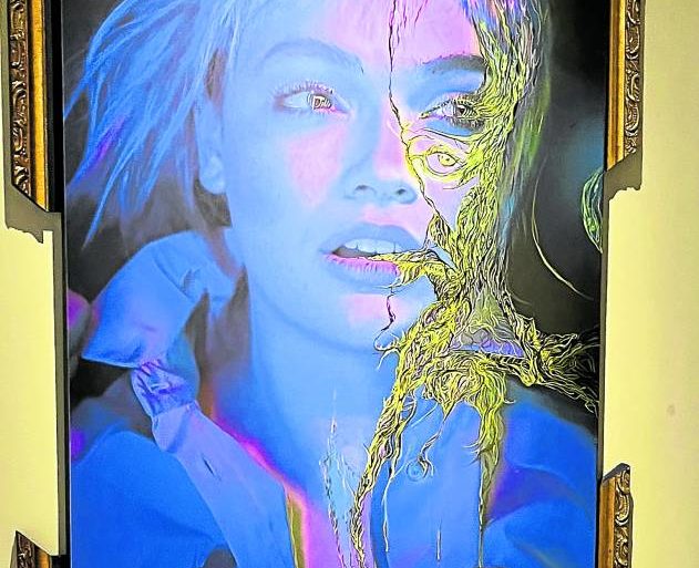 Untitled portrait of Nicdao’s muse/mentor with black light effect