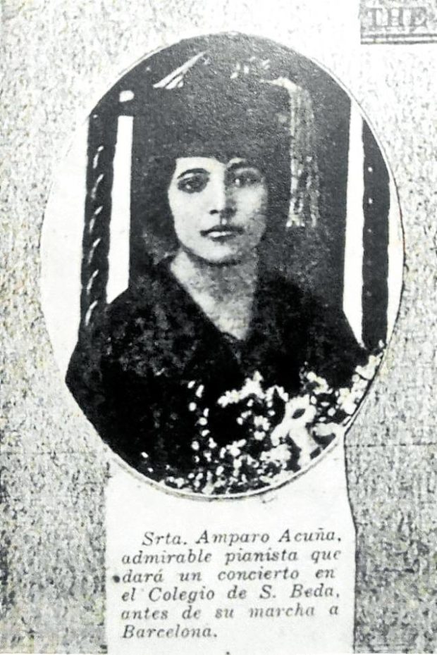 Acuña featured in Excelsior magazine during her 1929 concert at San Beda College