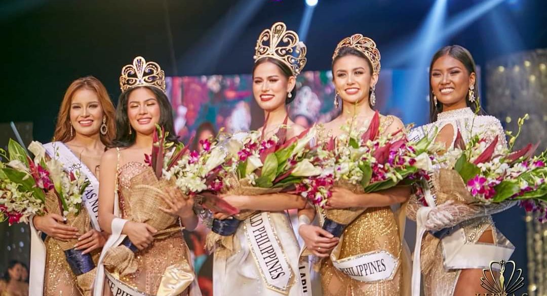 Hiyas ng Pilipinas winners (from left) first runner-up Evangeline Fuentes, Miss Elite Philippines Azriel Coloma, Miss Tourism World Philippines Dean Dianne Balogal, Miss Tourism Queen International Philippines Phoebe Godinez, and second runner-up Ma. Guizzelle de Leon