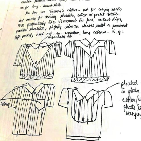 Imee Marcos suggested shirt-jac pegs to designer Barge Ramos for her father.