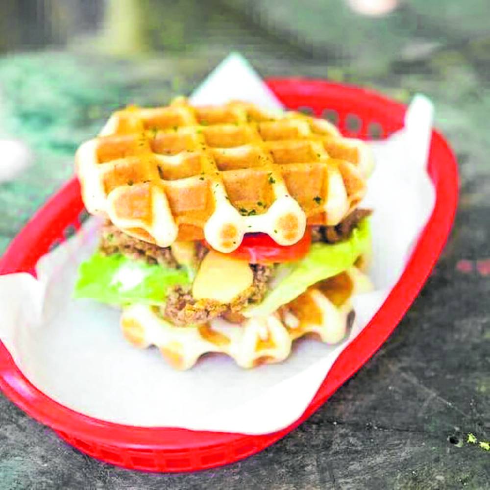 Chick’n waffle sandwich at Waffle Joint