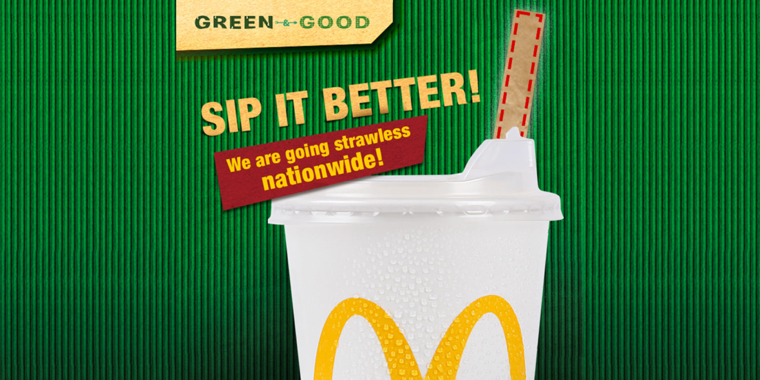 Reducing Waste McDonald's shifts to strawless lids, commits to SipItBetter for the environment