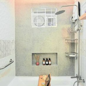 Luxe bath after renovation