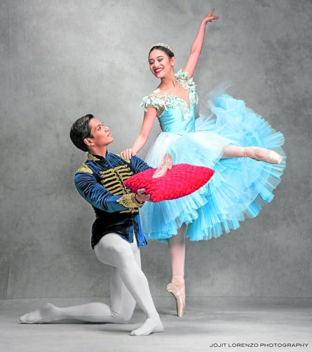 Ballet Manila’s Abigail Oliveiro and Mark Sumaylo in a scene from Lisa Macuja-Elizalde’s “Cinderella”