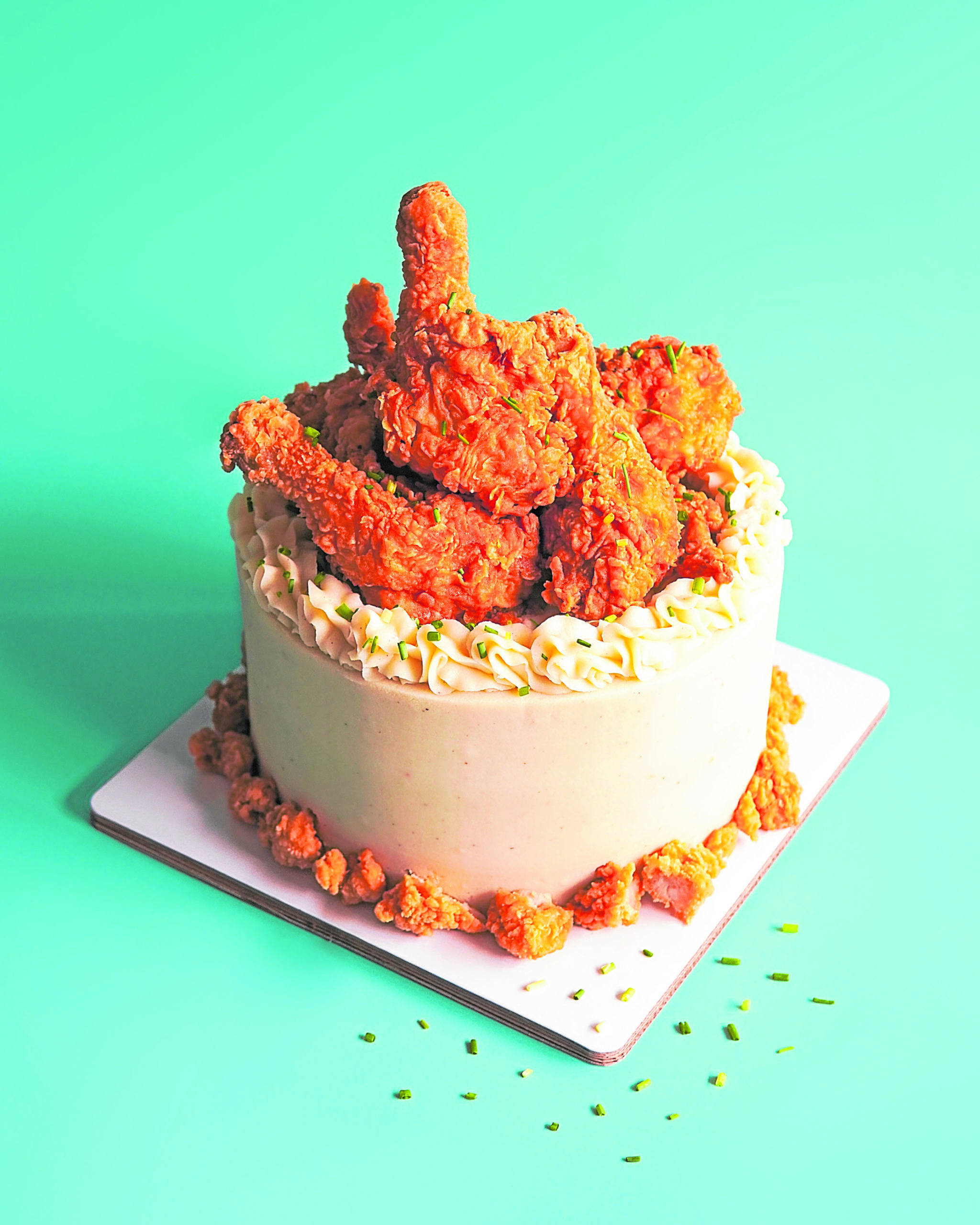 Longevity Zodiac Chicken with Gold Coins Cake