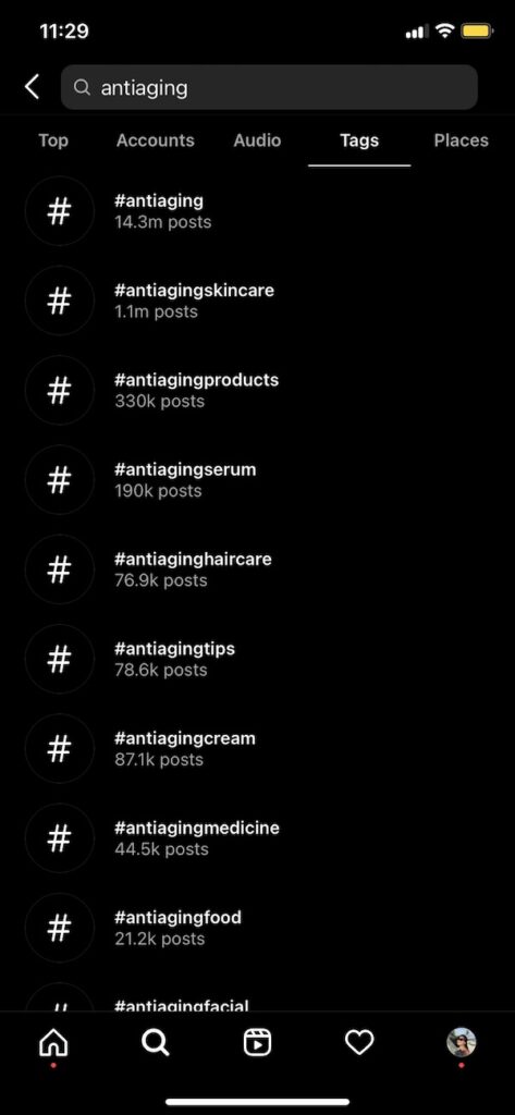 I think it’s insane that the anti aging tag on Instagram has millions of posts and even more variations