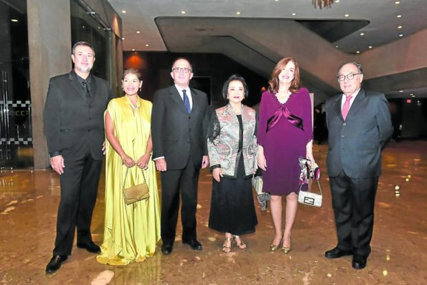 Restaurateur Marco Anzani and wife Kate, Italy Ambassador Marco Clemente, Rustan Group of Companies chairperson and CEO Zenaida Tantoco, Maria Rosaria Brizi-Clemente, James Freney —Photos by Kiko Cabuena