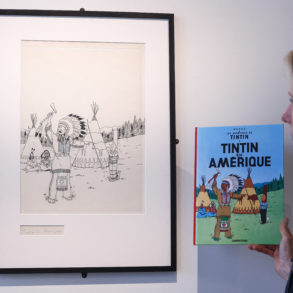 Belgian comic book hero Tintin is setting the art world astir with an original illustration that could set a new record at the auction.