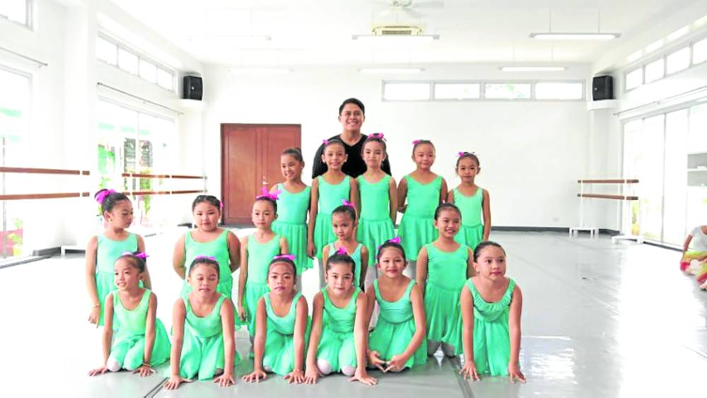 Centex students and teacher at Stella Abrera Dance and Music Hall in Centex, Bauan, Batangas