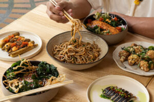 At Kodawari’s IRL gyudon shop, the bowls are king(-sized) and the veg plates divine