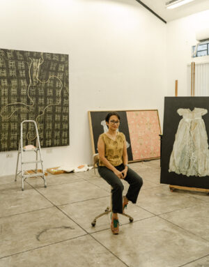 Artist Marina Cruz in her studio
