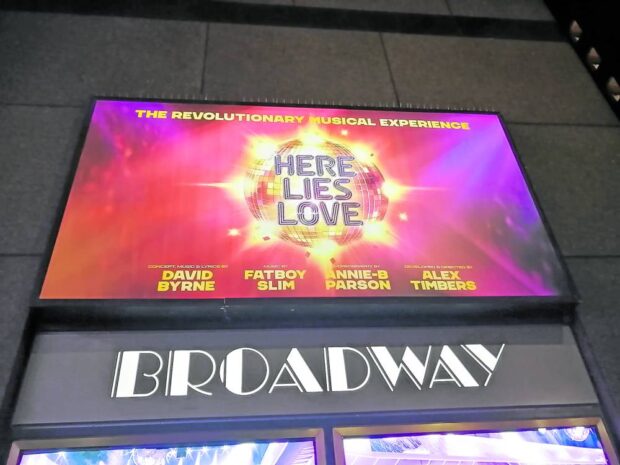 The show’s marquee at the Broadway Theater  —Photos by Patrick Flores
