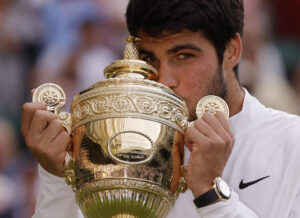 Carlos Alcaraz Wimbledon 2023 watch and trophy