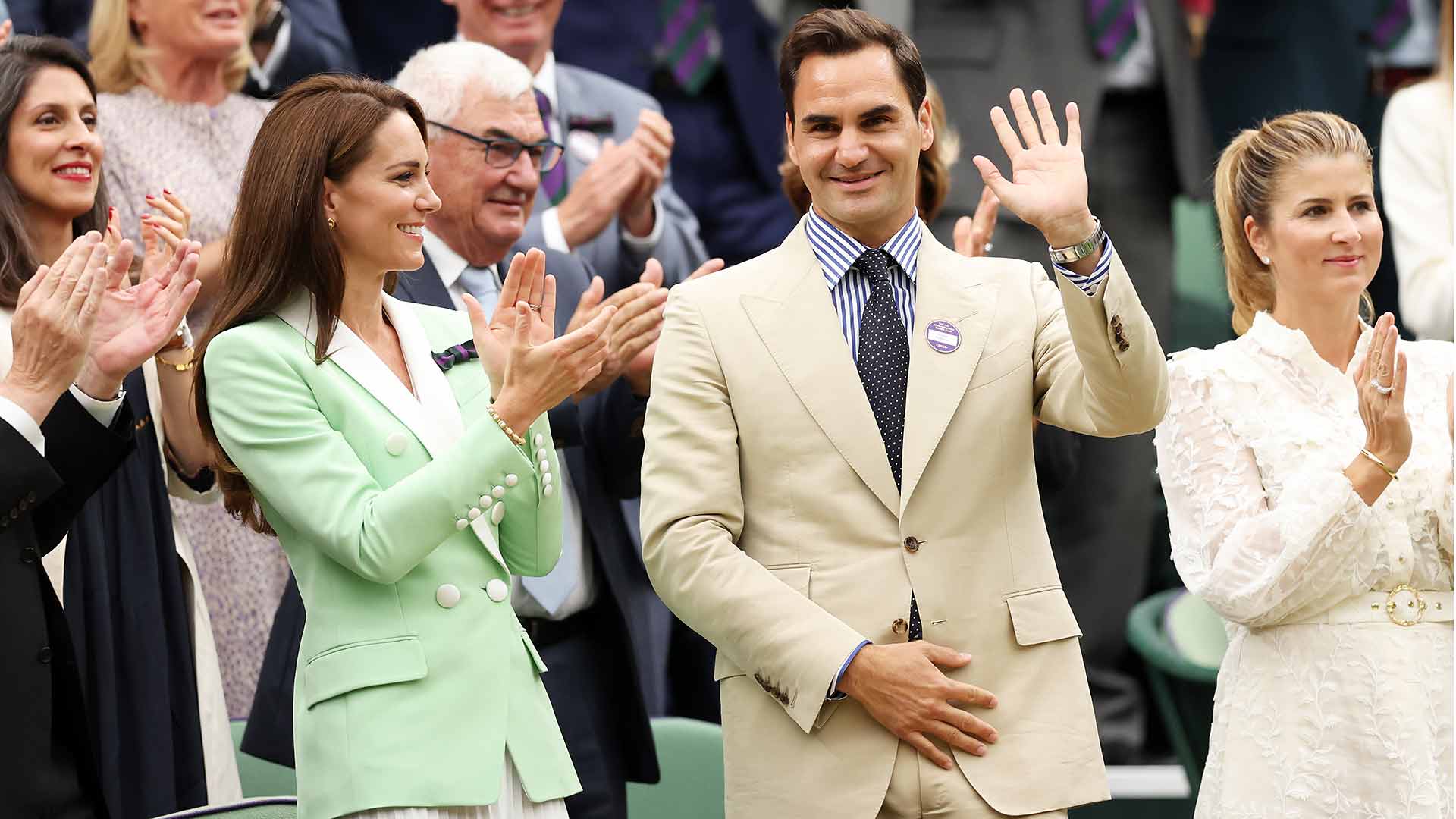 The Princess of Wales with Roger Federer and his Wife, Mirka in the Royal Box | ATP Tour, 2023 Getty Images