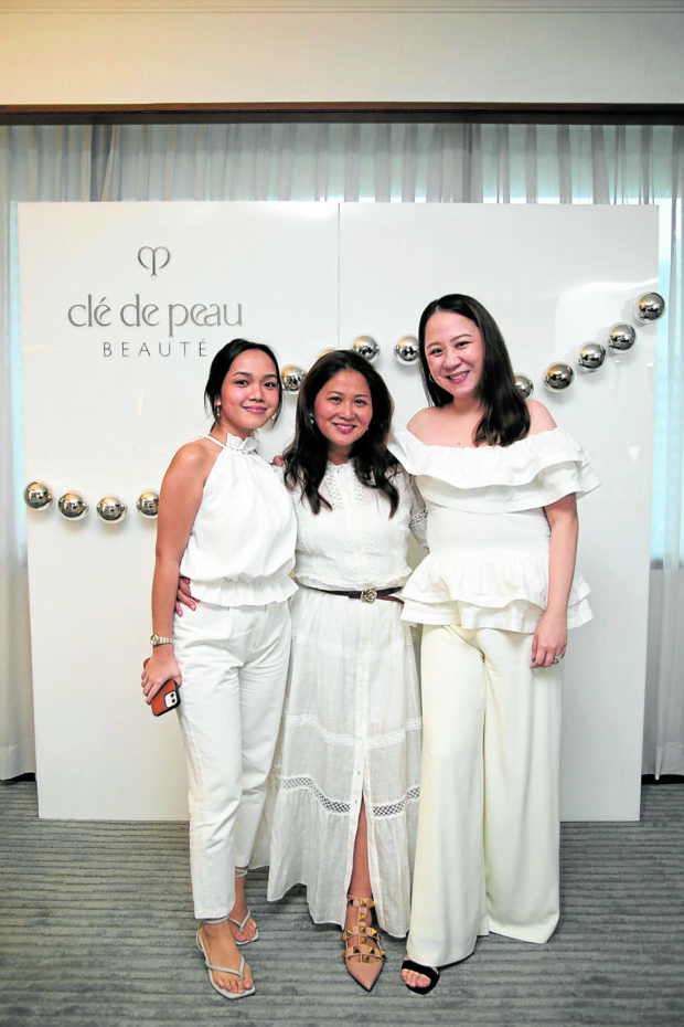 Cle de Peau Beaute at Shiseido Philippines Marketing Executive Nicole Salvador, Dr. Windie Villarica and Francesca Sy-Sarte, brand manager for Cle de Peau Beaute at Shiseido Philippines