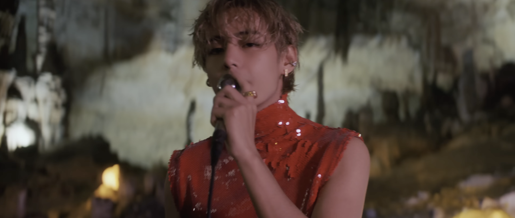 Kim “V” Taehyung of BTS in the MV for “Love Me Again”