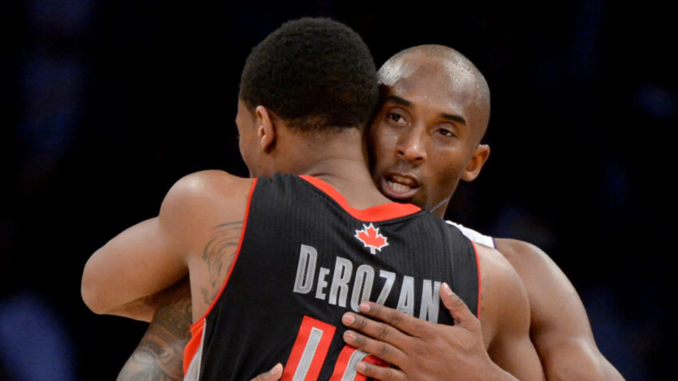Kobe and DeMar DeRozan hugging