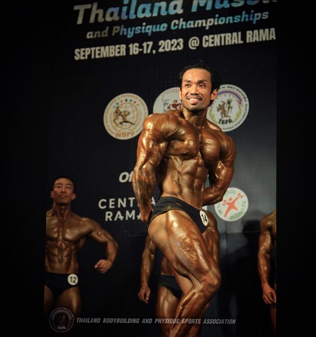 Alexislee Aznar Abule during the Thailand Muscle and Physique Championship. (Courtesy of Lee Aznar Abule)